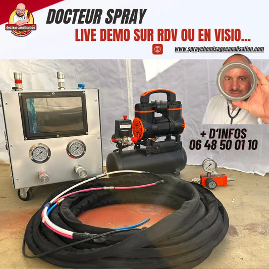 Machine unique chemisage sipp pour rénovation de canalisations avec unité de contrôle et compresseur