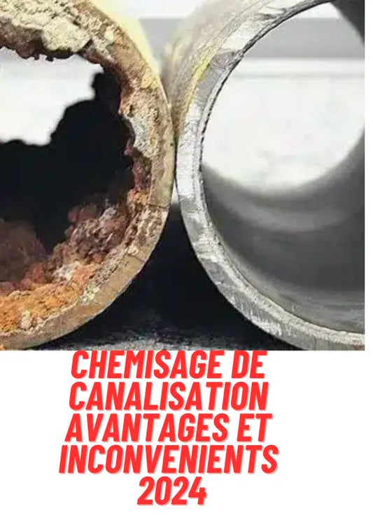 Deux sections de canalisation, une corrodée et une propre, illustrant la résine époxy durable.