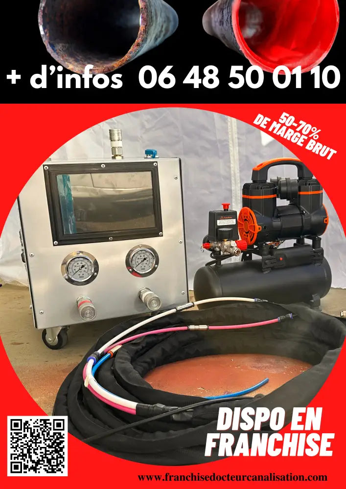 Machine unique chemisage sipp DocteurSpray pour nettoyage et réhabilitation de canalisations