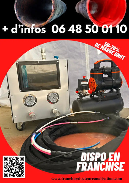 Machine unique chemisage sipp DocteurSpray pour nettoyage et réhabilitation de canalisations
