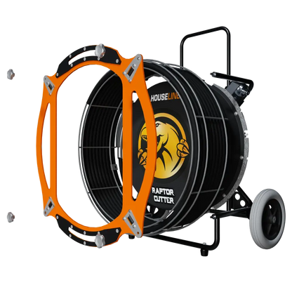 Machine de nettoyage à sec Raptor Cutter avec cadre orange pour destruction ouverture canalisation